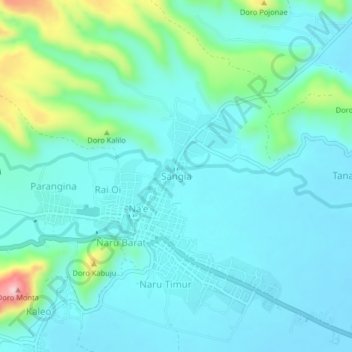 Sangia topographic map, elevation, terrain