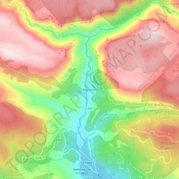 Rebouillon topographic map, elevation, terrain