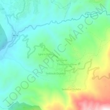 Thiza topographic map, elevation, terrain