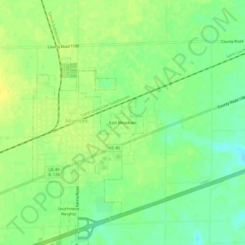 East Meadows topographic map, elevation, terrain