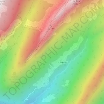 La Verpillère topographic map, elevation, terrain