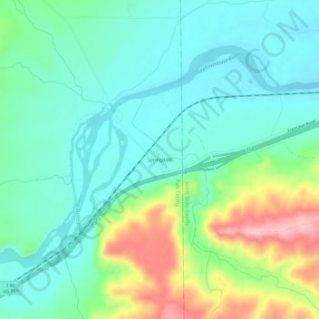 Springdale topographic map, elevation, terrain