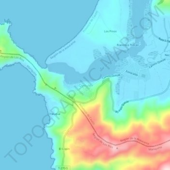 Queule topographic map, elevation, terrain