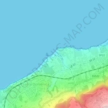 Riaci topographic map, elevation, terrain