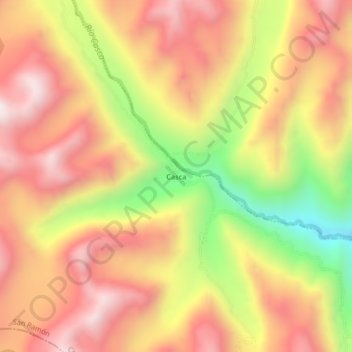 Casca topographic map, elevation, terrain