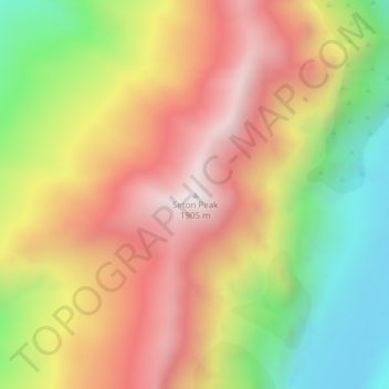 Seton Peak topographic map, elevation, terrain