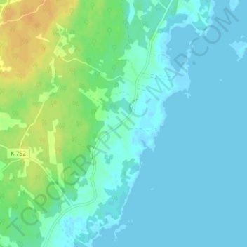 Svanhalla topographic map, elevation, terrain