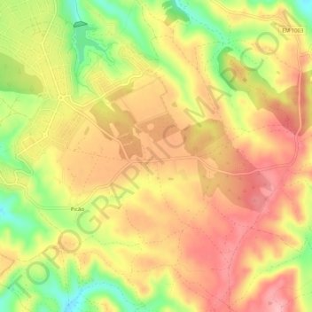 Vales topographic map, elevation, terrain