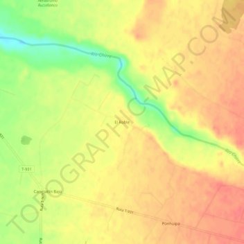 El Roble topographic map, elevation, terrain