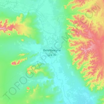 Beledweyne topographic map, elevation, terrain