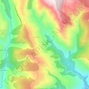 Penoselo topographic map, elevation, terrain