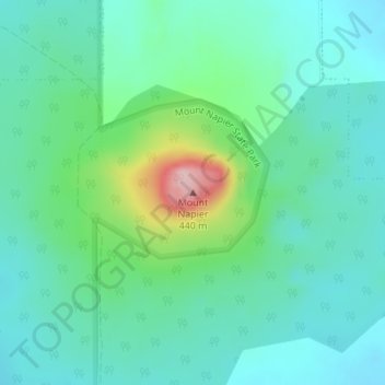 Mount Napier topographic map, elevation, terrain