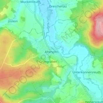 Altenplos topographic map, elevation, terrain