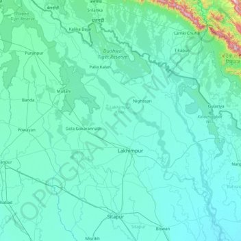 Kheri topographic map, elevation, terrain