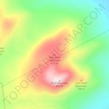 Hog Back Mountain topographic map, elevation, terrain