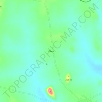 Okéo topographic map, elevation, terrain