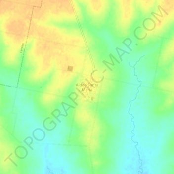 Aldea Santa María topographic map, elevation, terrain