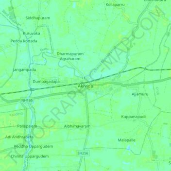 Akividu topographic map, elevation, terrain
