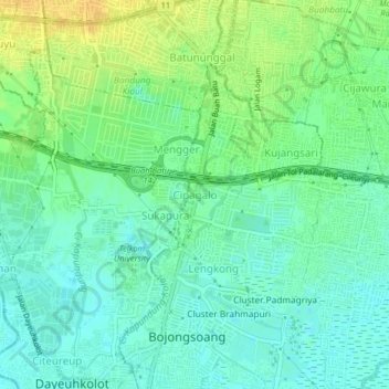Cipagalo topographic map, elevation, terrain