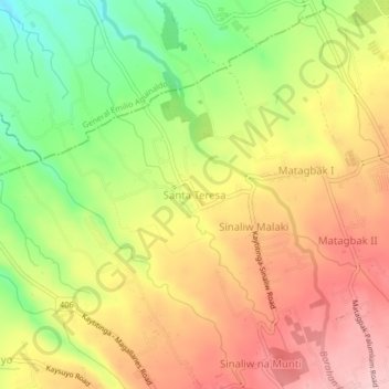 Santa Teresa topographic map, elevation, terrain