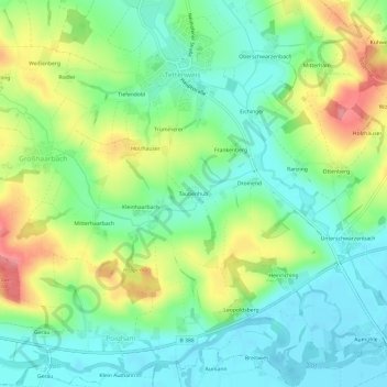 Taubenhub topographic map, elevation, terrain
