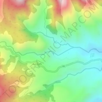 Tinago Falls topographic map, elevation, terrain