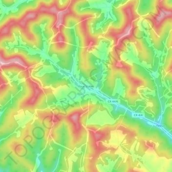 Four States topographic map, elevation, terrain