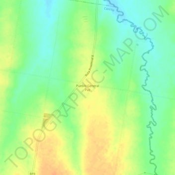 Pueblo General Paz topographic map, elevation, terrain