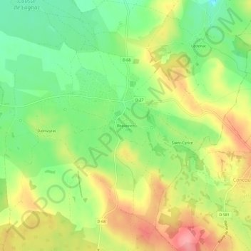 Bezonnes topographic map, elevation, terrain