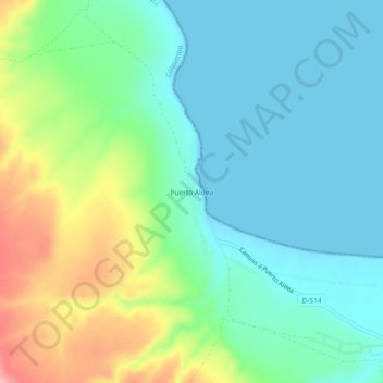 Puerto Aldea topographic map, elevation, terrain