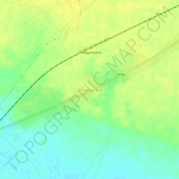 Magarwara topographic map, elevation, terrain