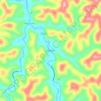 New Milton topographic map, elevation, terrain