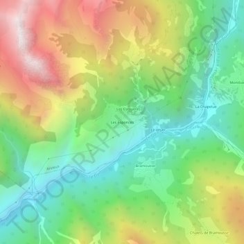 Les Esponces topographic map, elevation, terrain