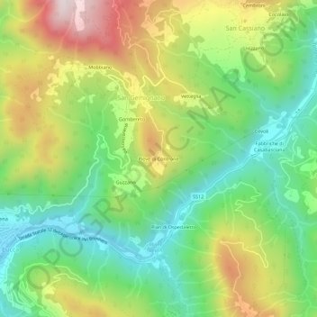 Pieve di Controne topographic map, elevation, terrain