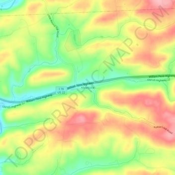 Klinesville topographic map, elevation, terrain
