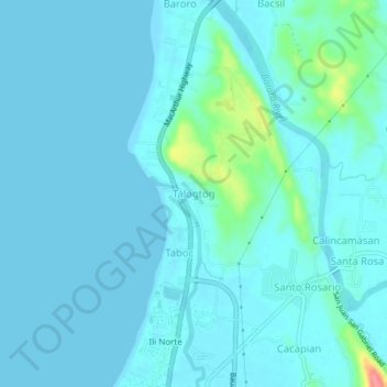 Talogtog topographic map, elevation, terrain