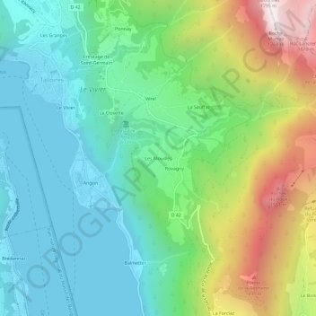 Les Mouilles topographic map, elevation, terrain