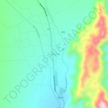 Famatina topographic map, elevation, terrain