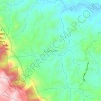 El Zancudo topographic map, elevation, terrain