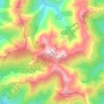 Silver Peak topographic map, elevation, terrain