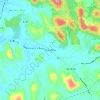 Pahala Bope topographic map, elevation, terrain