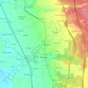 Valada topographic map, elevation, terrain