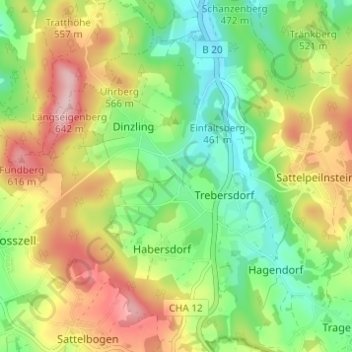 Wöhrhof topographic map, elevation, terrain