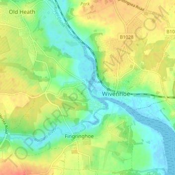 Rowhedge topographic map, elevation, terrain