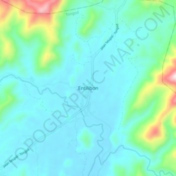 Entilibon topographic map, elevation, terrain