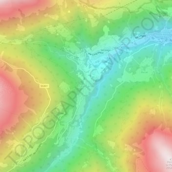 San Carlo topographic map, elevation, terrain