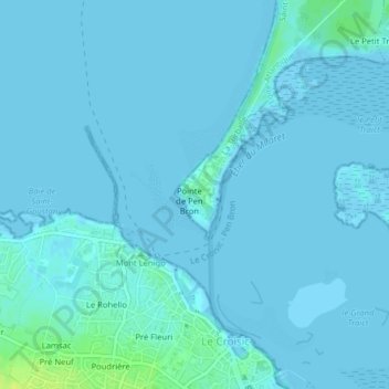 Pen Bron topographic map, elevation, terrain
