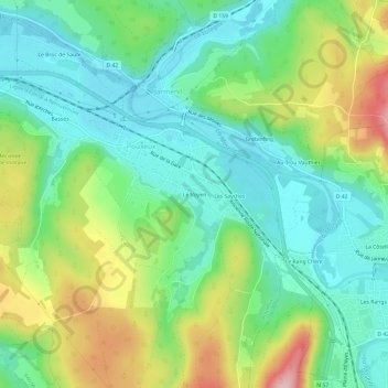 Le Voyen topographic map, elevation, terrain