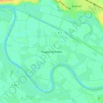 Hagen-Grinden topographic map, elevation, terrain