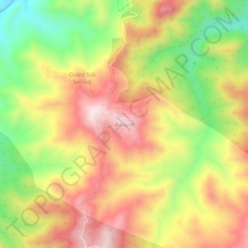 Belayel topographic map, elevation, terrain